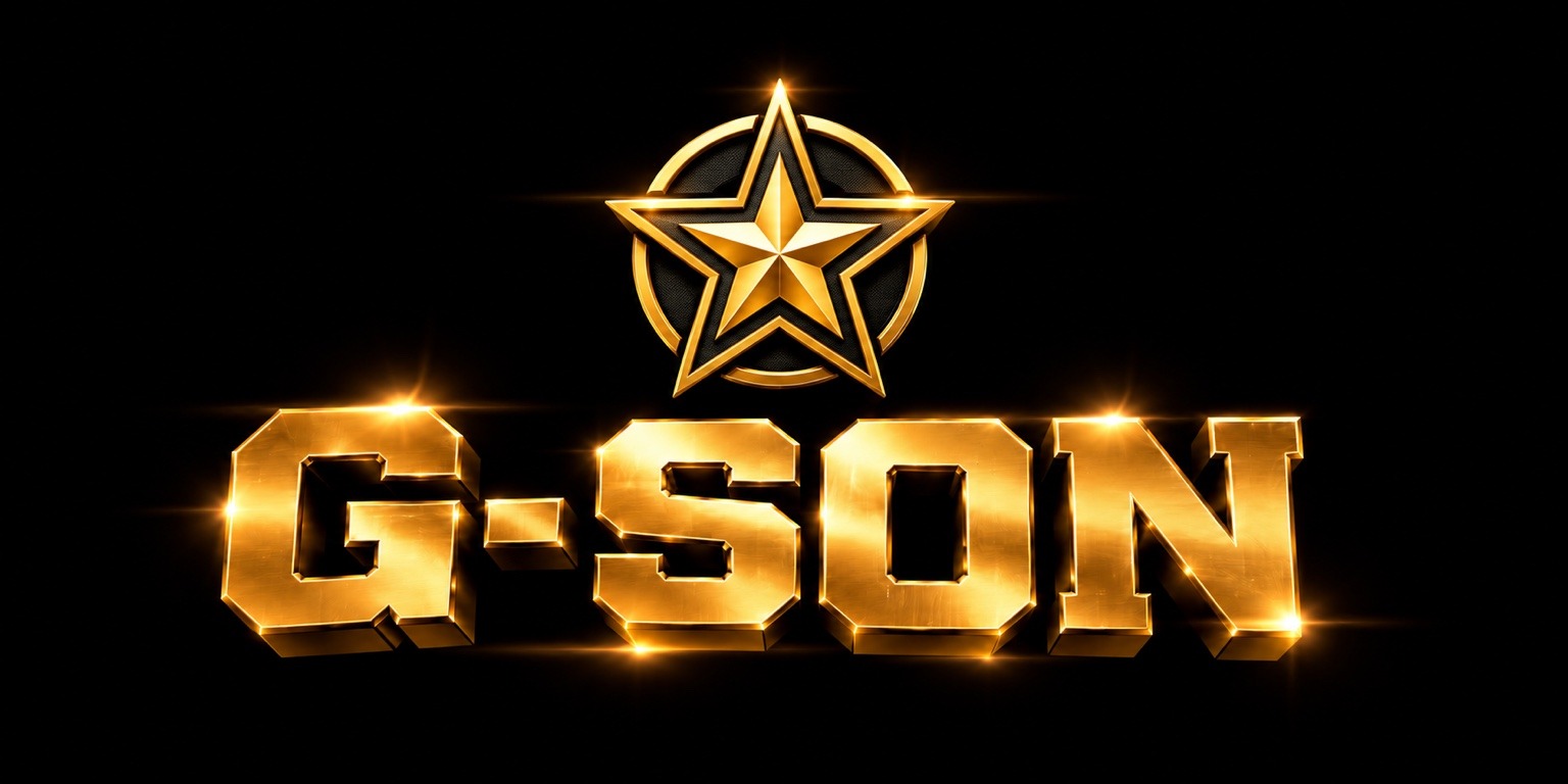 G-SON's gold star and wordmark on black